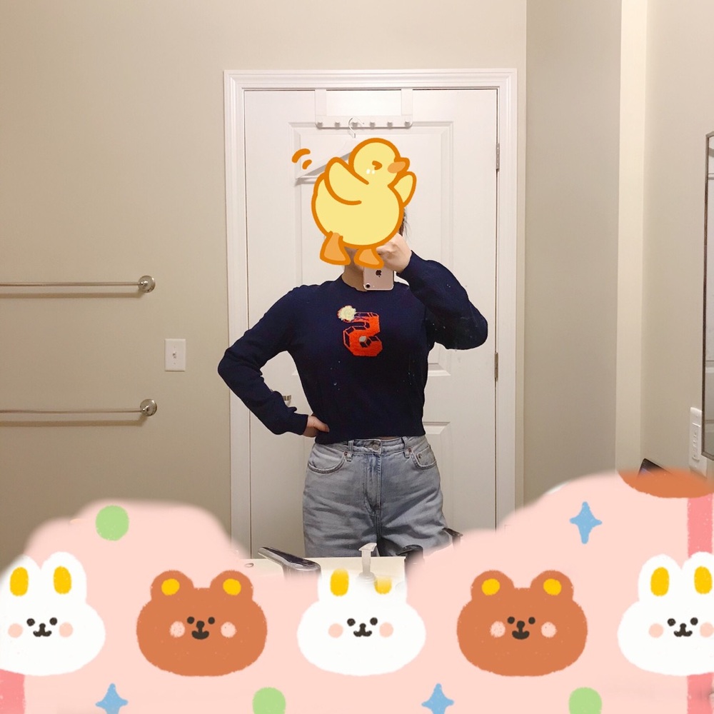 Cropped wool sweater